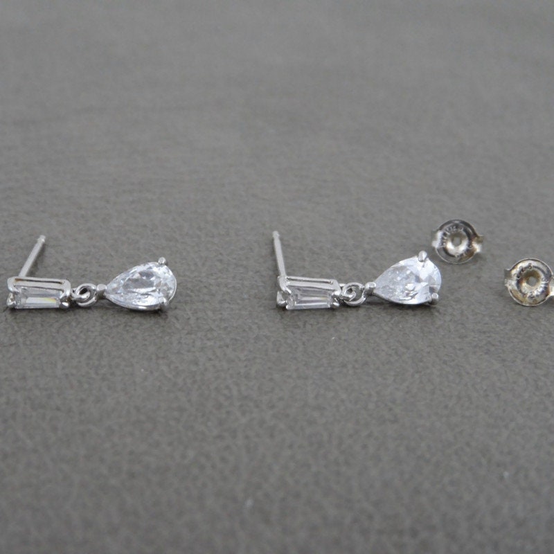 Crystal Sterling Silver Dangle Earrings