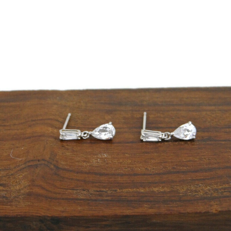 Crystal Sterling Silver Dangle Earrings