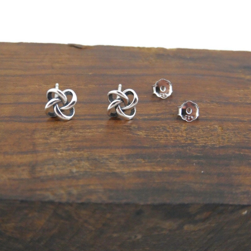 Knot Earrings in Sterling Silver