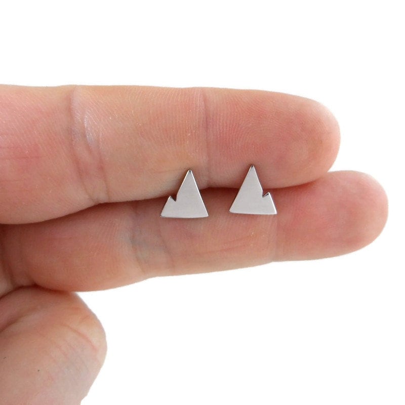 Mountain Earrings in Sterling Silver-Mirror