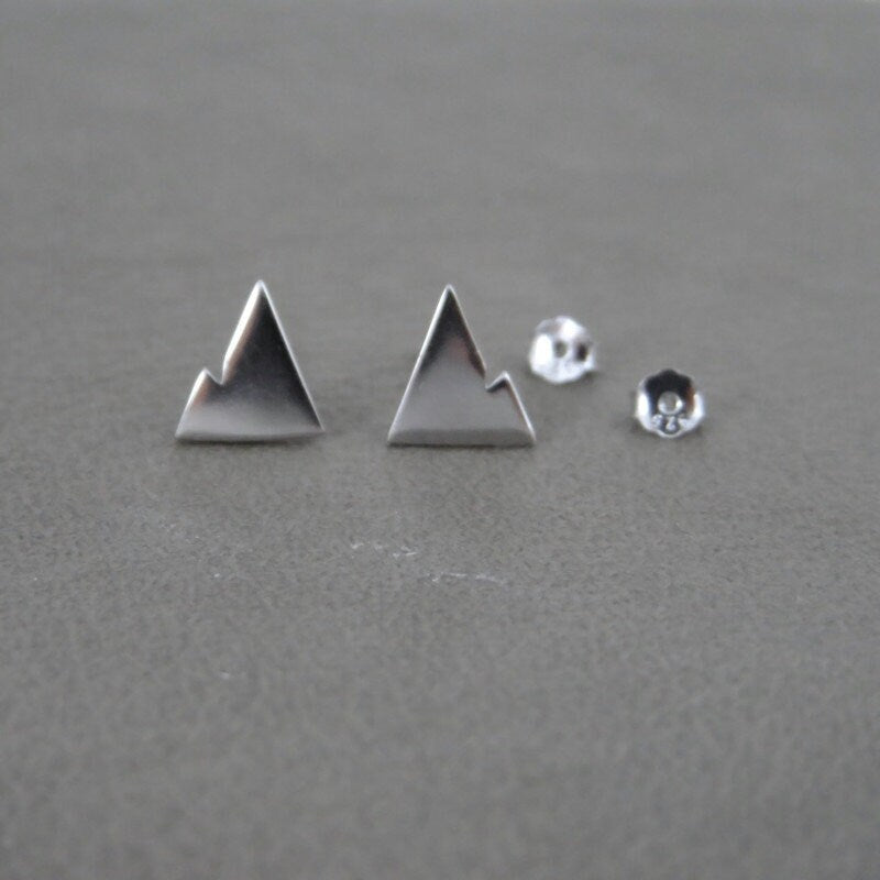 Mountain Earrings in Sterling Silver-Mirror