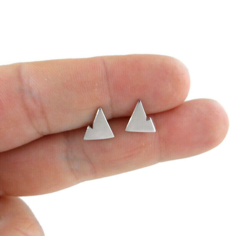 Mountain Earrings in Sterling Silver-Mirror