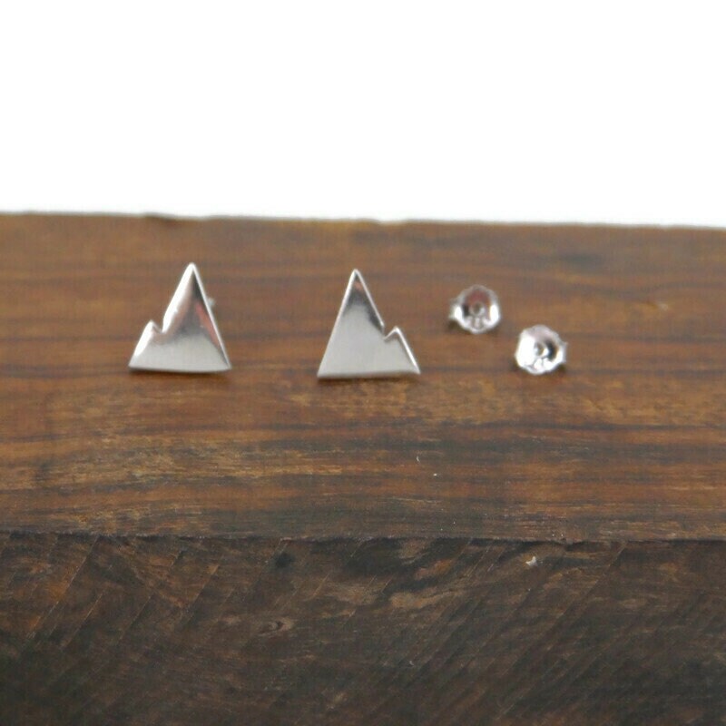 Mountain Earrings in Sterling Silver-Mirror