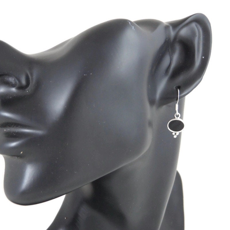 Onyx Sterling Silver Dangle Earrings