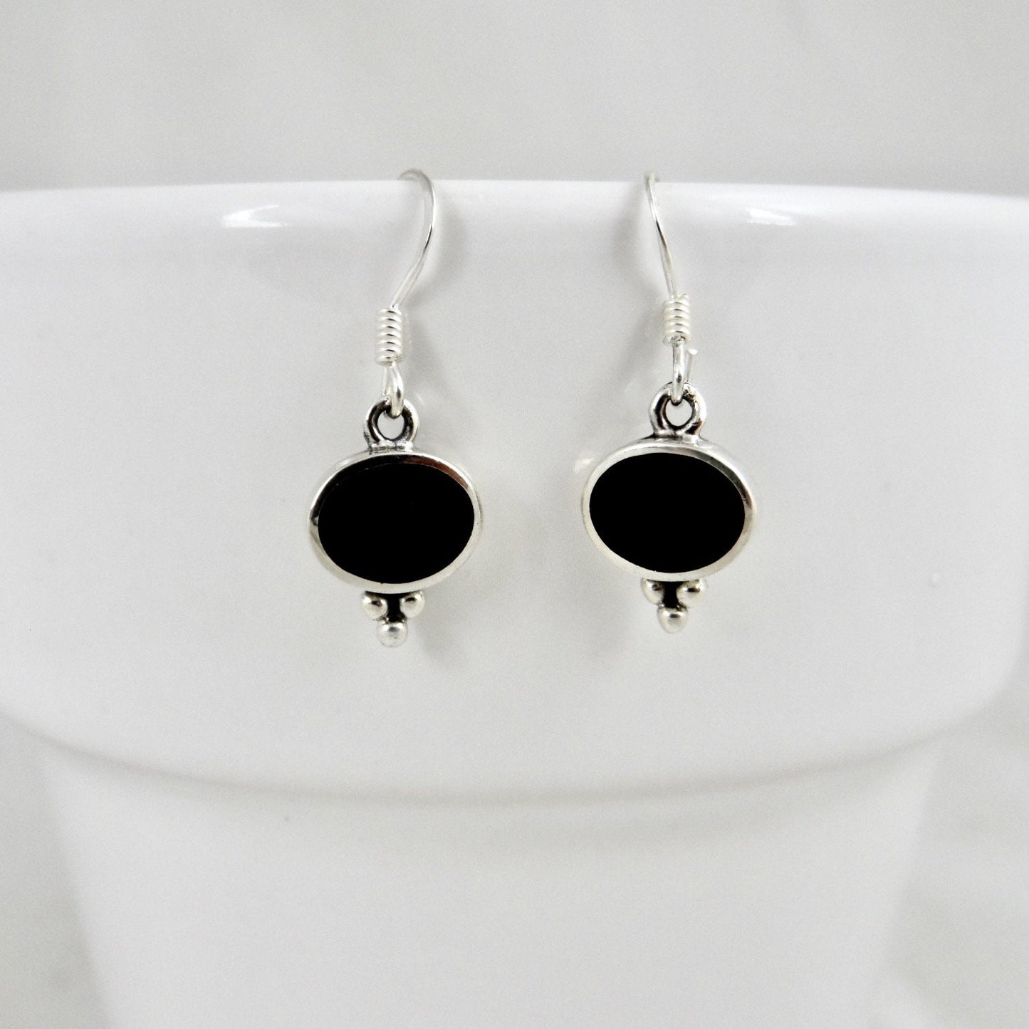 Onyx Sterling Silver Dangle Earrings