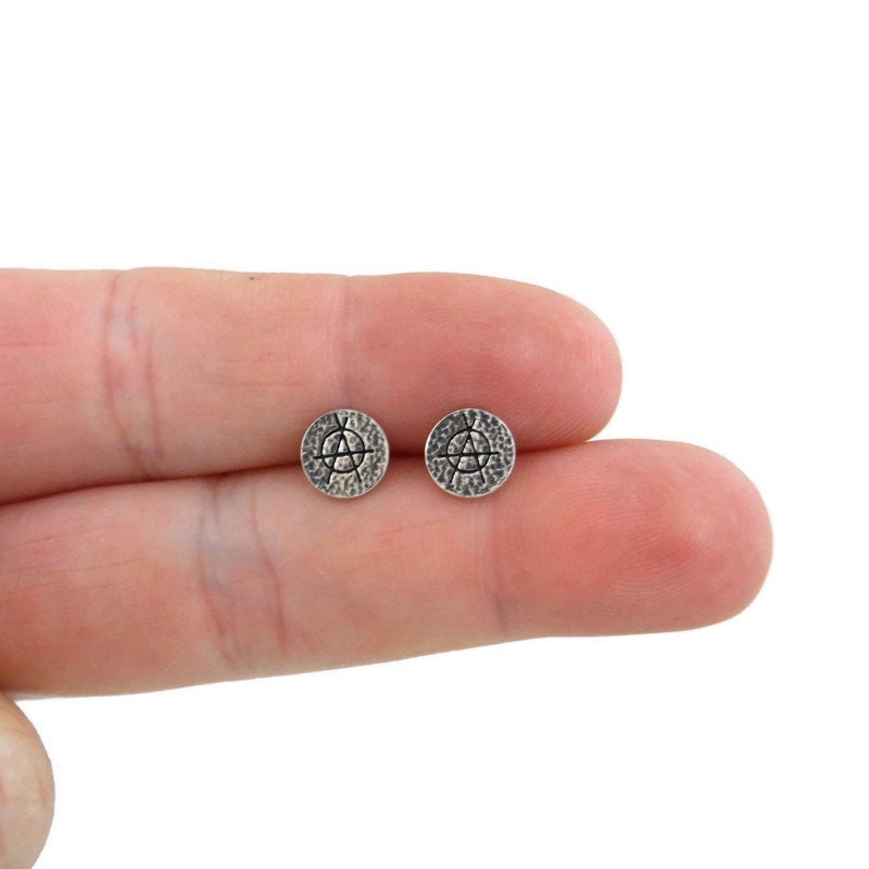 Anarchy Punk Earrings in Sterling Silver