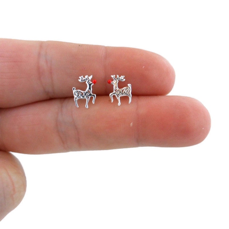 Reindeer Earrings in Sterling Silver