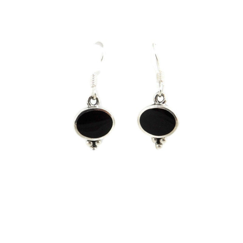 Onyx Sterling Silver Dangle Earrings