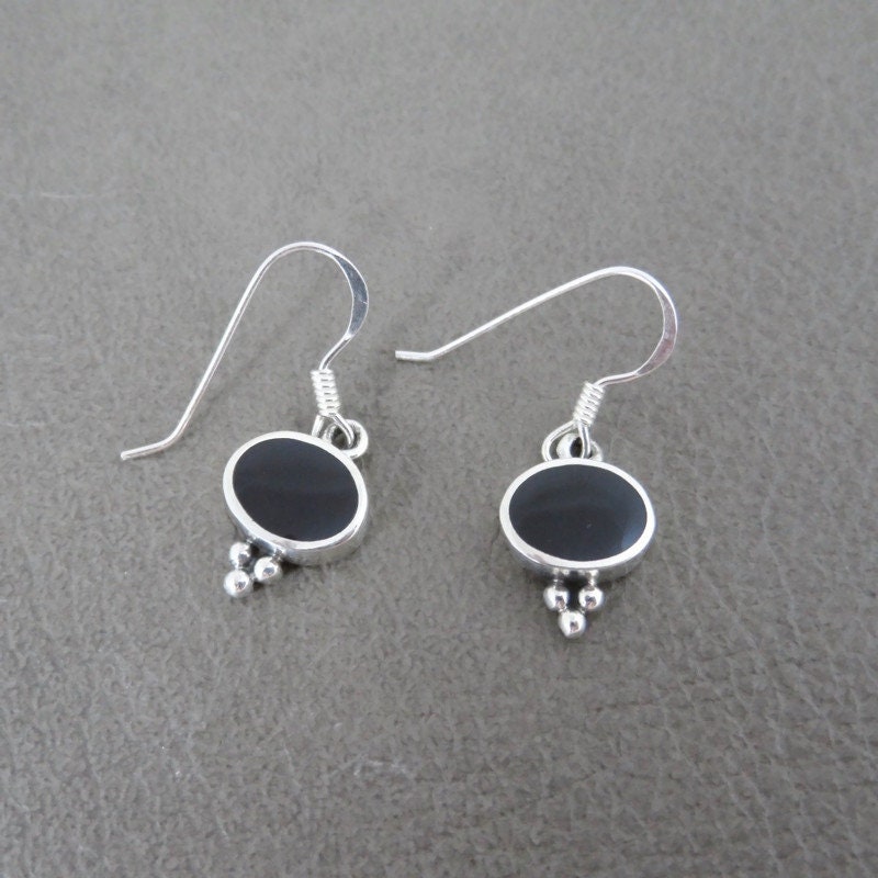 Onyx Sterling Silver Dangle Earrings