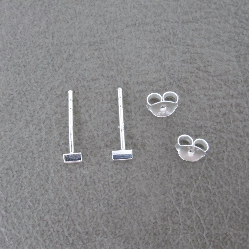 Tiny Bar Stud Earrings in Sterling Silver, Bar Earrings, Tiny Earrings, Tiny Studs, Cartilage Studs, Minimalist Earring, Silver Bar Earrings