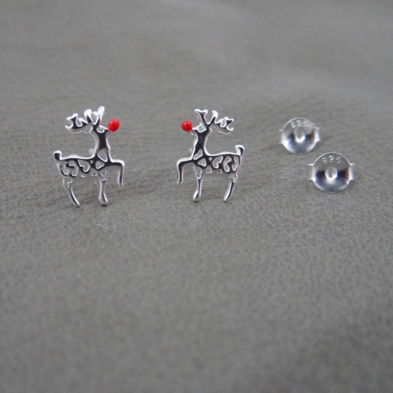 Reindeer Earrings in Sterling Silver