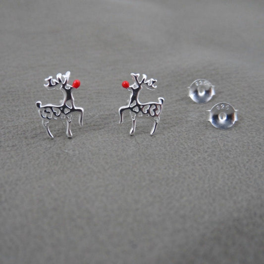 Reindeer Earrings in Sterling Silver