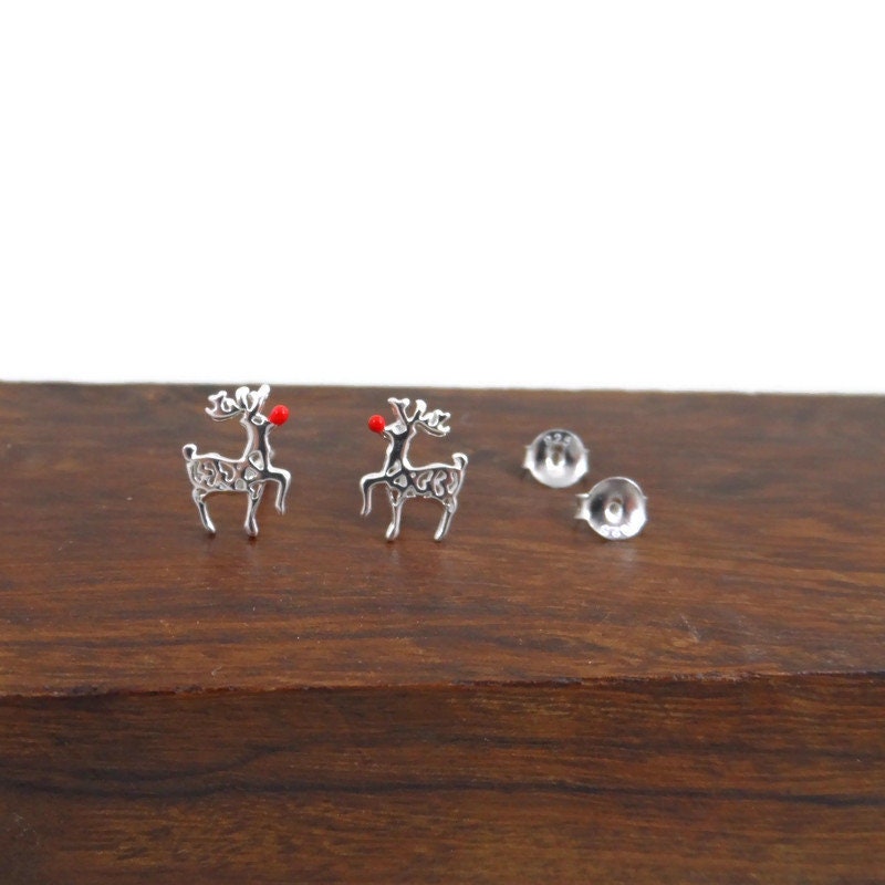 Reindeer Earrings in Sterling Silver