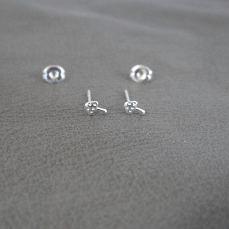 Tiny Mushroom Earrings in Sterling Silver, Mushroom Earrings, Mushroom Studs, Cartilage Studs, Minimalist Earring, Dainty Earrings