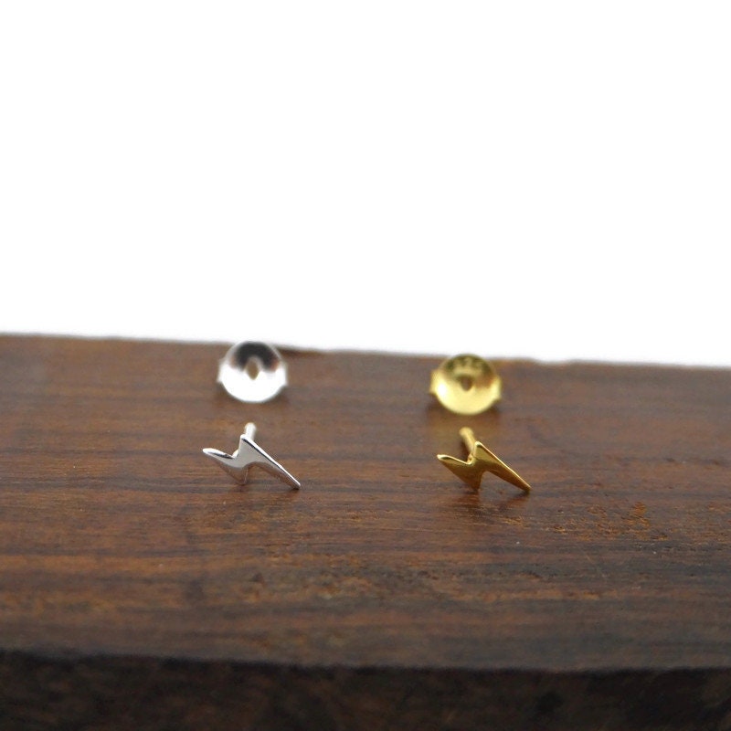 SINGLE Tiny Lightning Bolt Earring