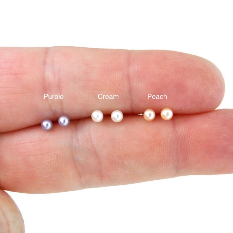 Tiny Pearl Earrings in Sterling Silver, 3mm Pearl Earrings, Pearl Earrings, Pearl Studs,Dainty Earrings,Tiny Pearl Studs