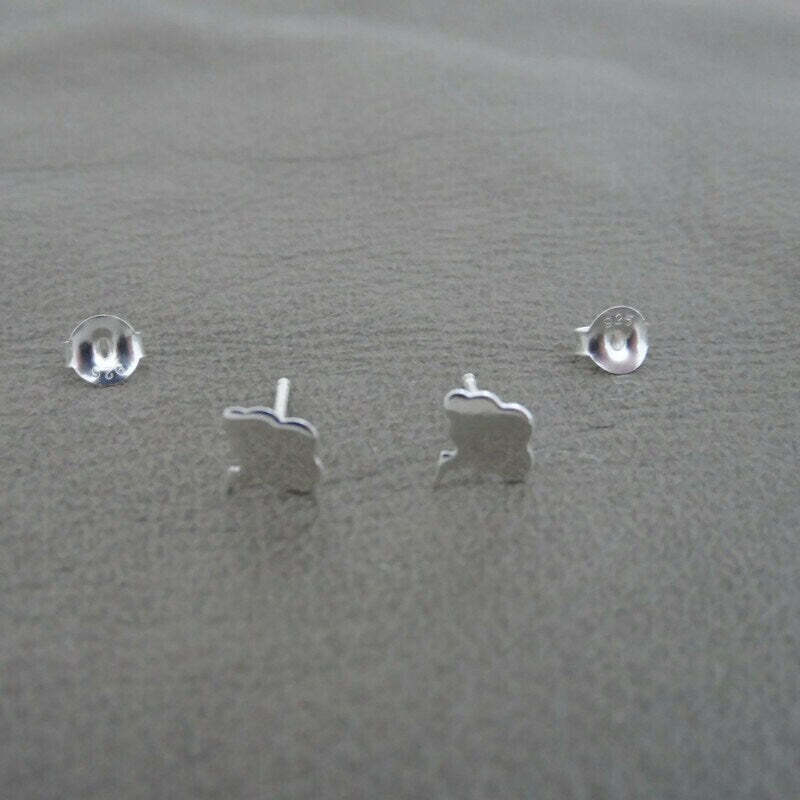 Thunderbolt Cloud Earrings in Sterling Silver, Lightning Earrings, Cloud Earrings, Thunderbolt Earrings, Tiny Earrings