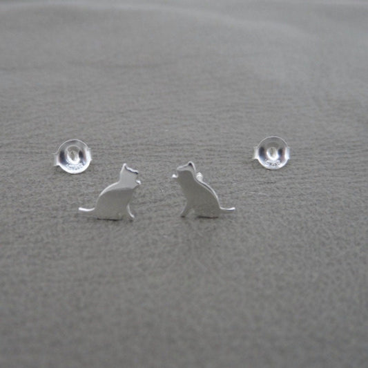 Playing Cat Earrings in Sterling Silver