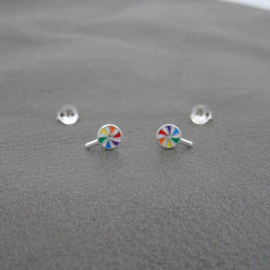 Spiral Lollipop Earrings in Sterling Silver