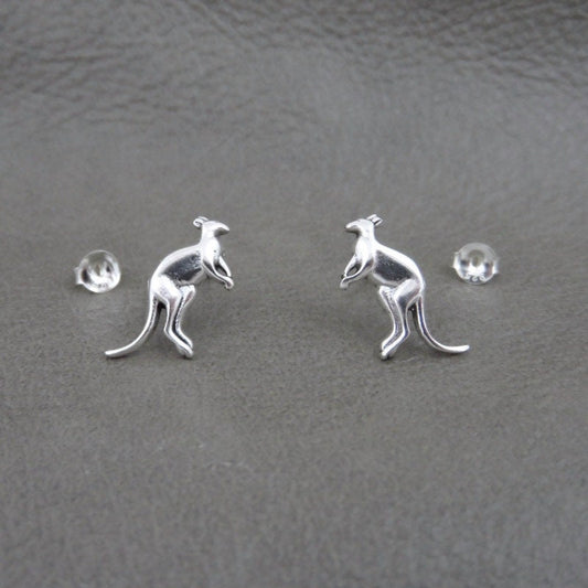 Kangaroo Earrings in Sterling Silver-LG