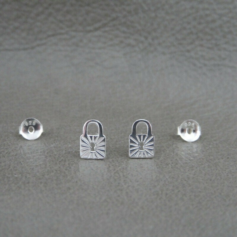 Padlock Earrings in Sterling Silver