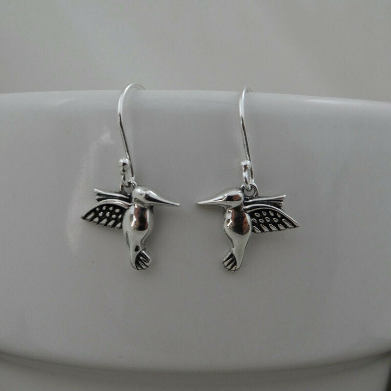 Hummingbird Sterling Silver Dangle Earrings