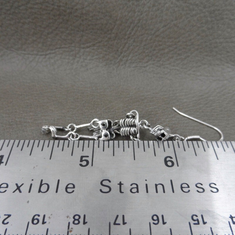 Skeleton Moveable Sterling Silver Earrings