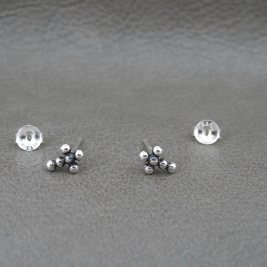 Cross Earrings in Sterling Silver-Dotted