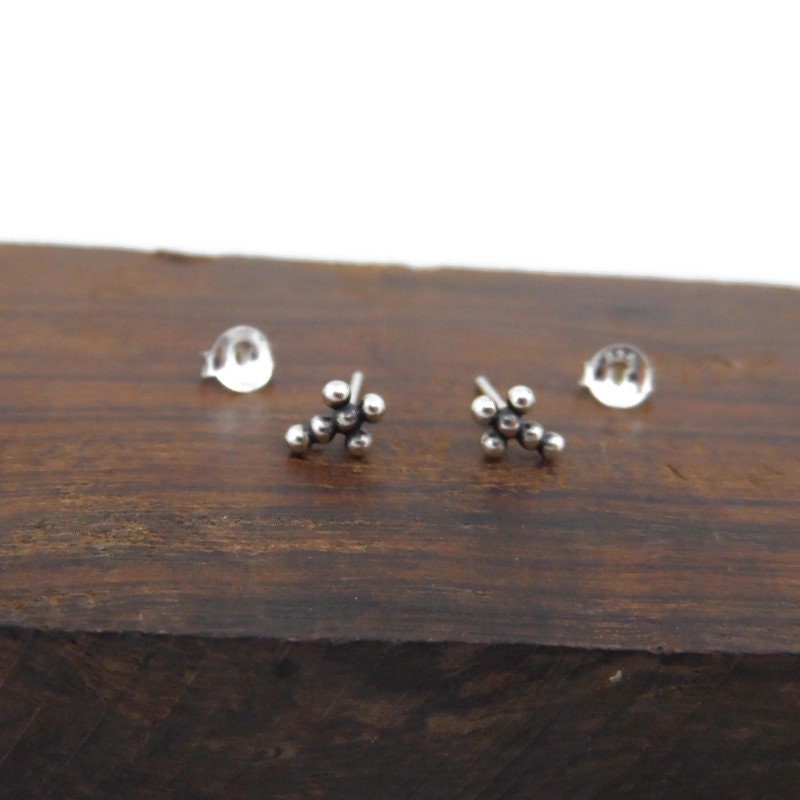 Cross Earrings in Sterling Silver-Dotted