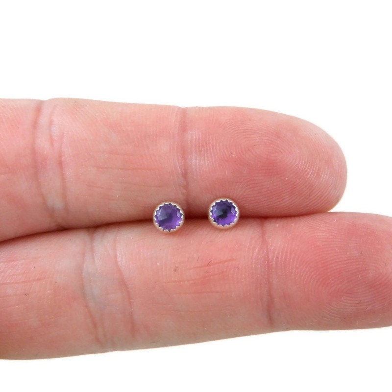 Rose Cut Amethyst Earrings