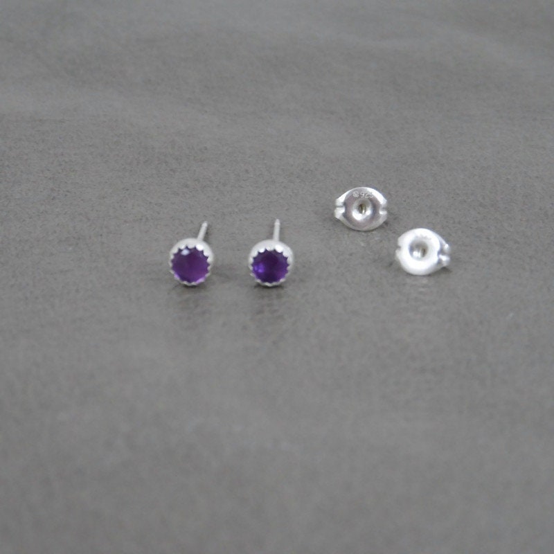 Rose Cut Amethyst Earrings