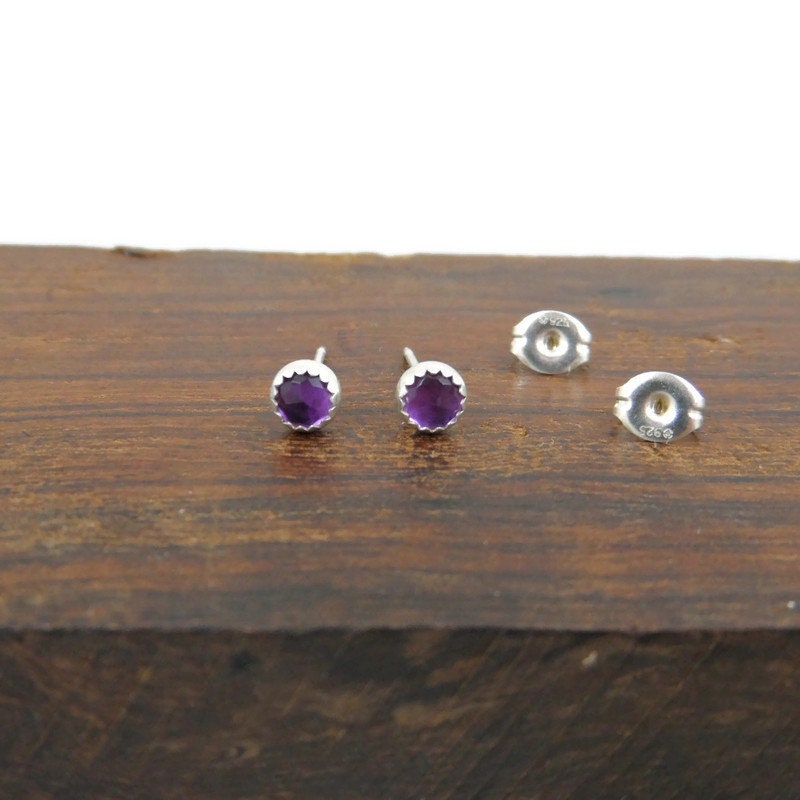 Rose Cut Amethyst Earrings