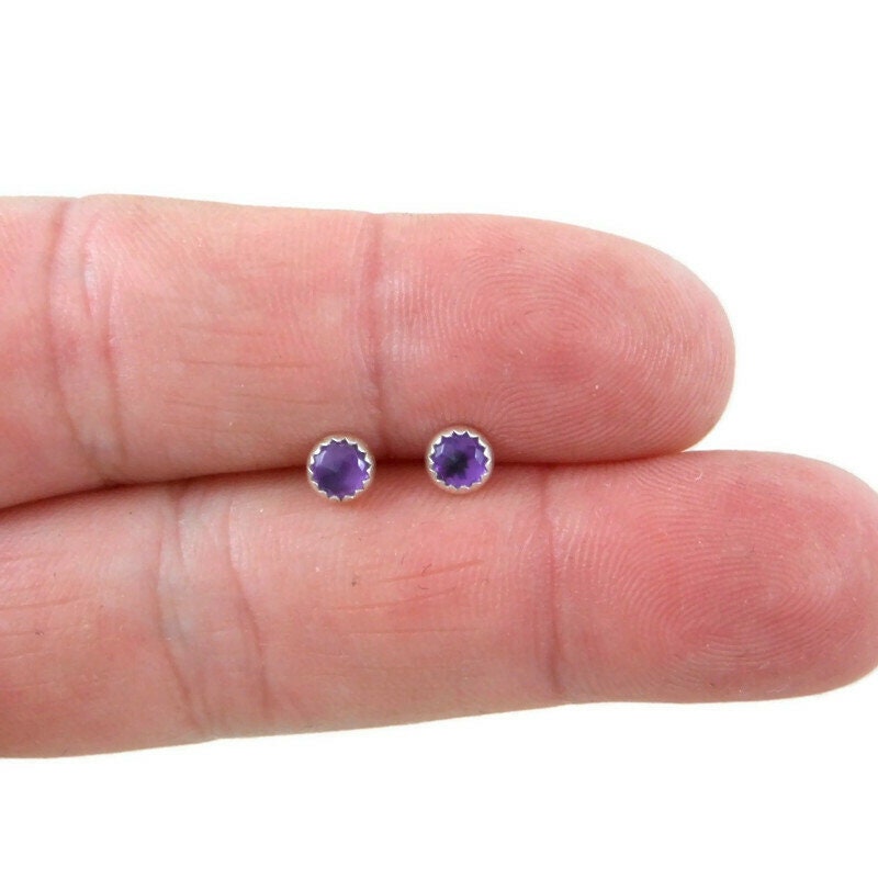 Rose Cut Amethyst Earrings