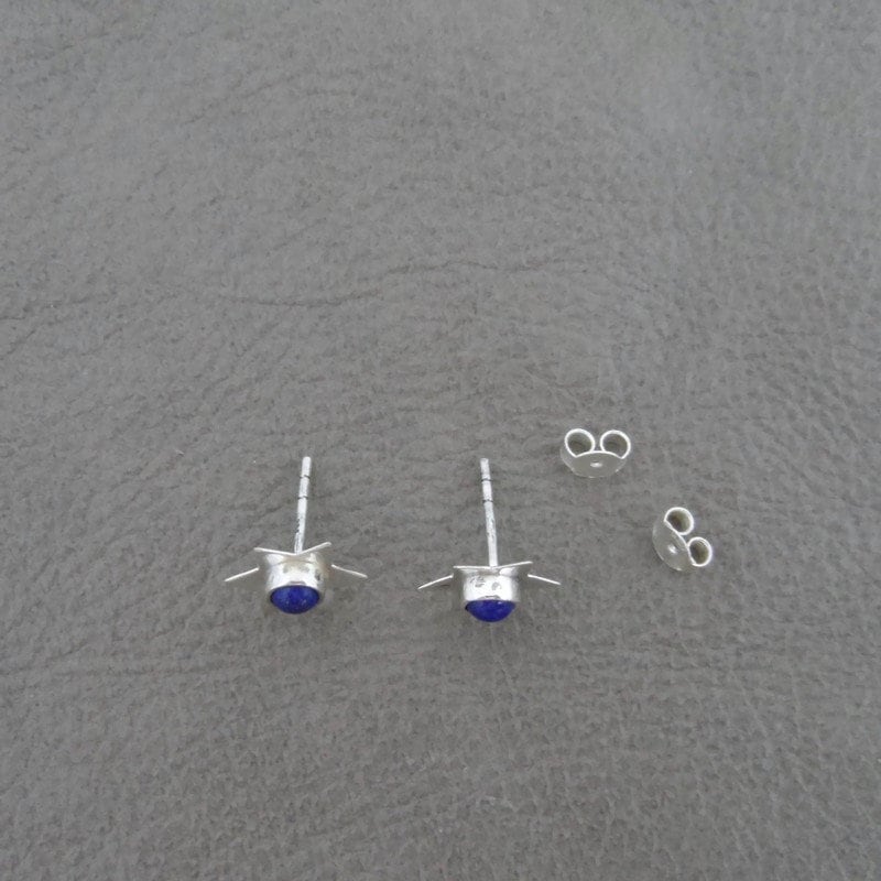 Lapis Star Earrings in Sterling Silver