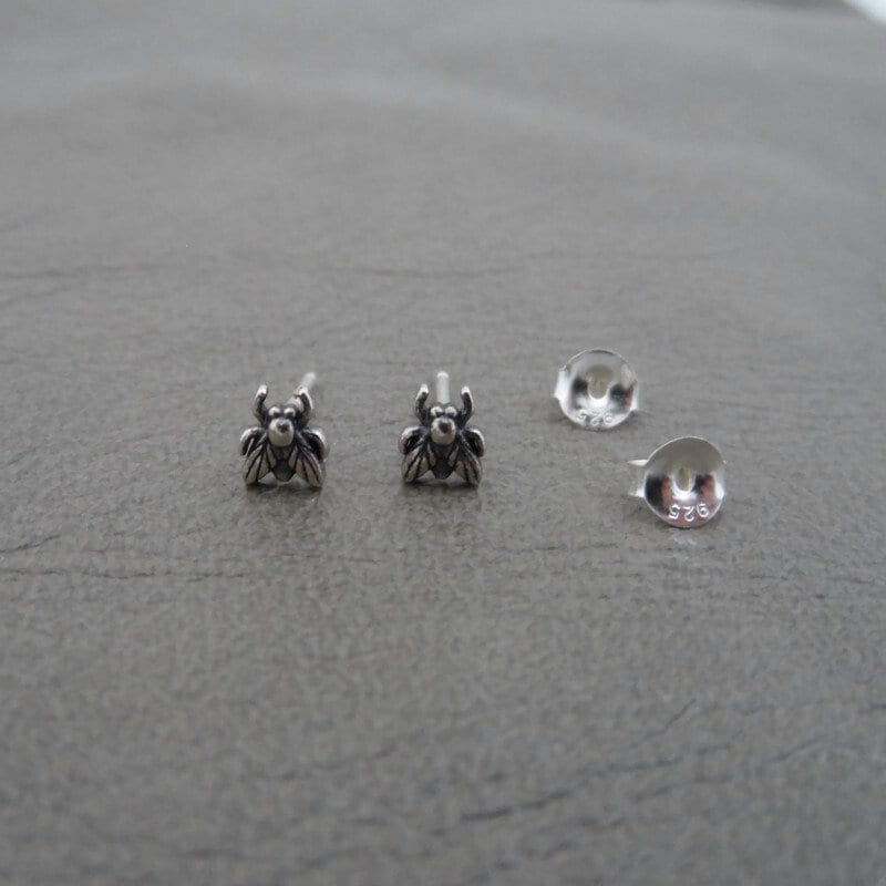 Tiny Fly Insect Sterling Silver Earrings, Fly Earrings, Insect Earrings, Tiny Studs, Insect Studs, Sterling Earring, Fly Studs