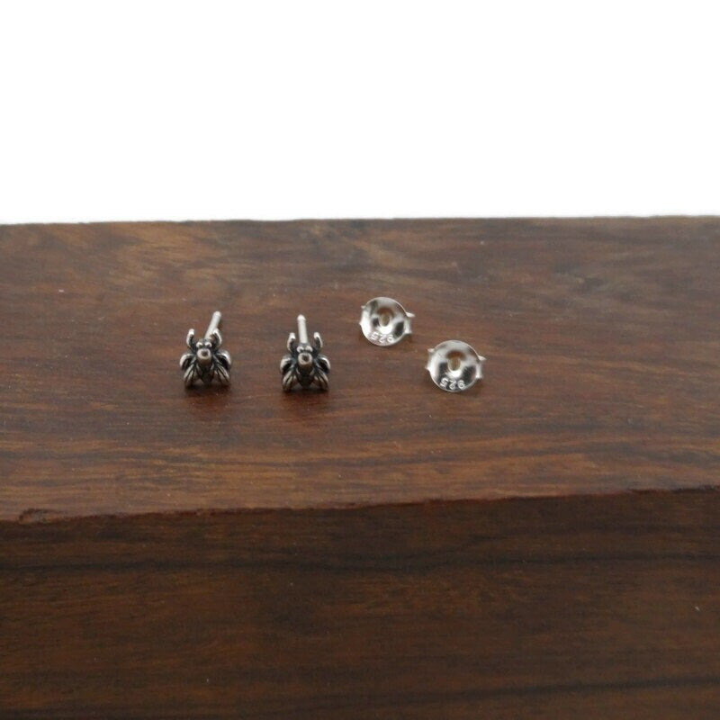 Tiny Fly Insect Sterling Silver Earrings, Fly Earrings, Insect Earrings, Tiny Studs, Insect Studs, Sterling Earring, Fly Studs