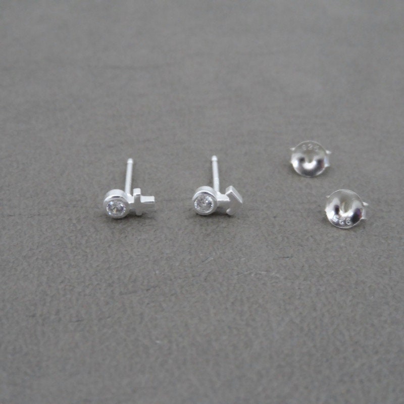 Male Female Symbol Earrings in Sterling Silver