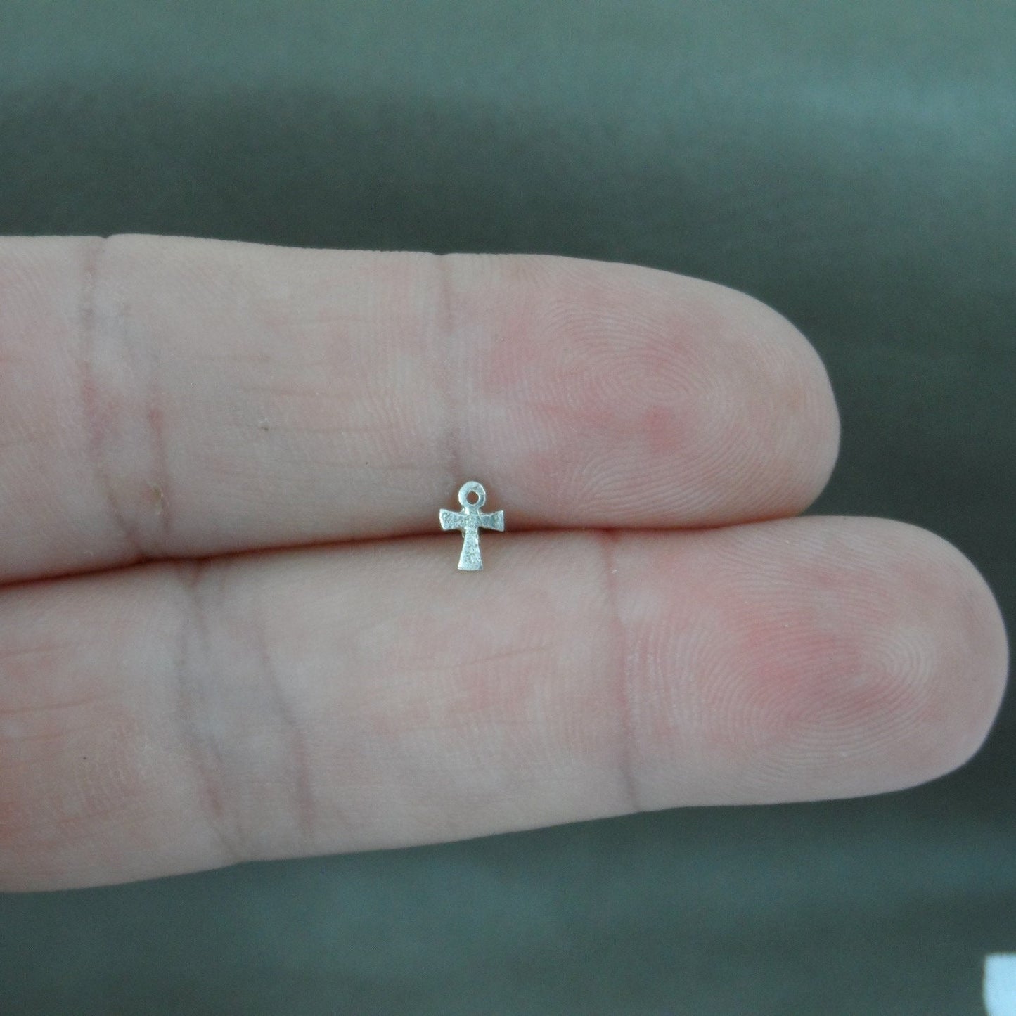 Tiny Ankh Nose Stud in Sterling Silver, Tiny Ankh Stud, Silver Nose Stud, Sterling Nose Ring, Ankh Jewelry, Tiny Nose Stud, Body Piercing