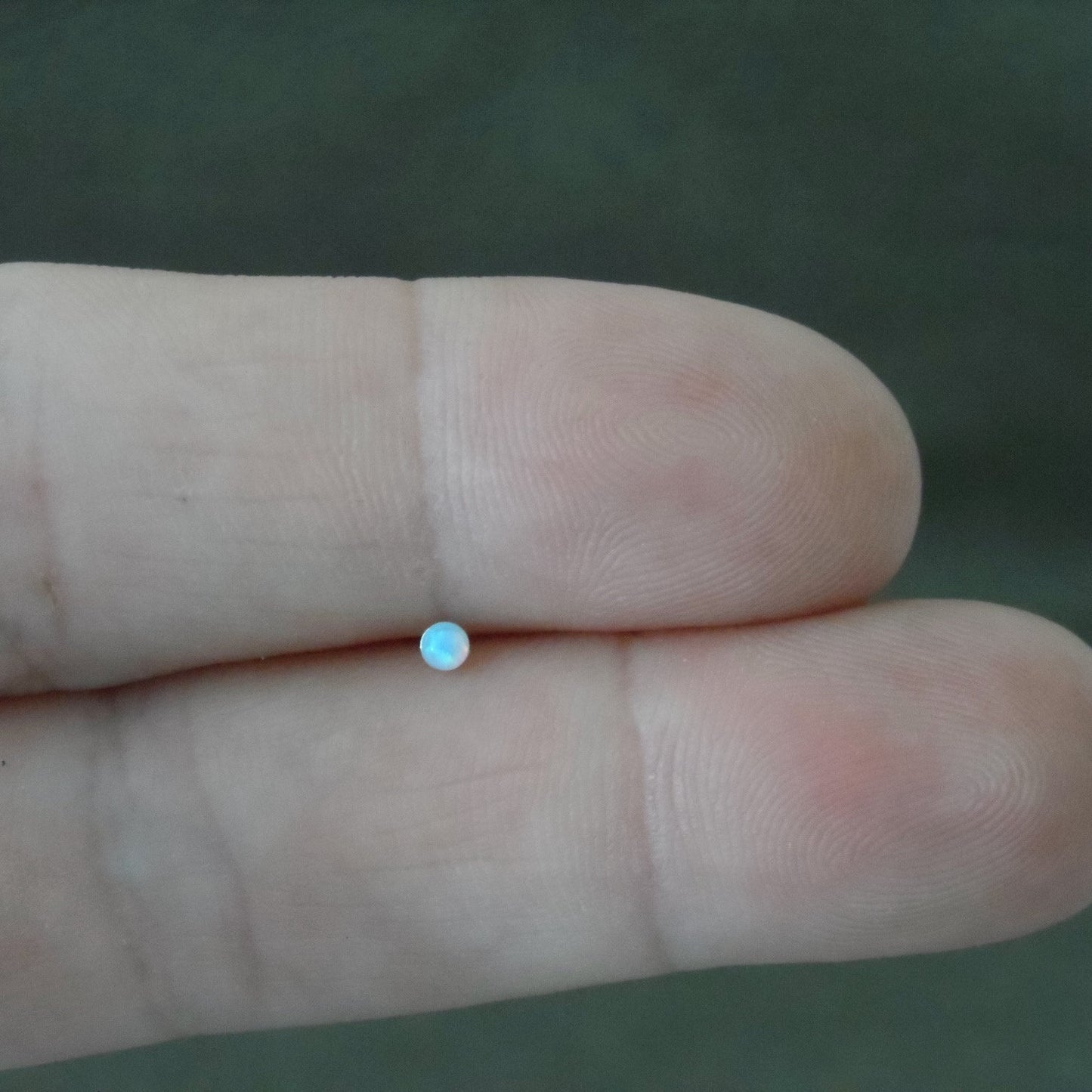 Tiny Opal Nose Stud in Sterling Silver, Tiny Opal Stud, 2mm Nose Stud, Multiple Piercings, Opal Nose Stud, Tiny Nose Stud, Body Piercing