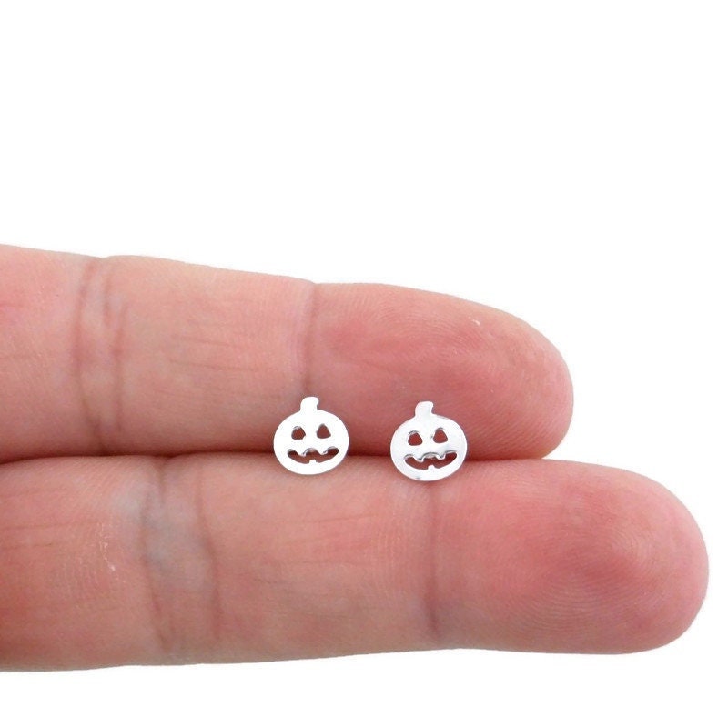 Jack o' Lantern Earrings in Sterling Silver