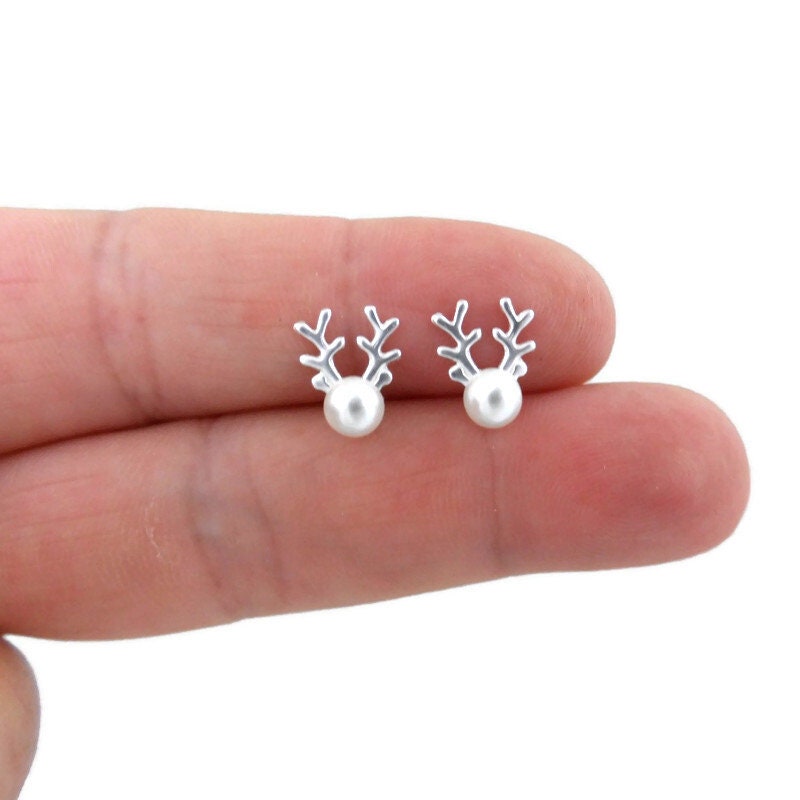 Deer Earrings in Sterling Silver