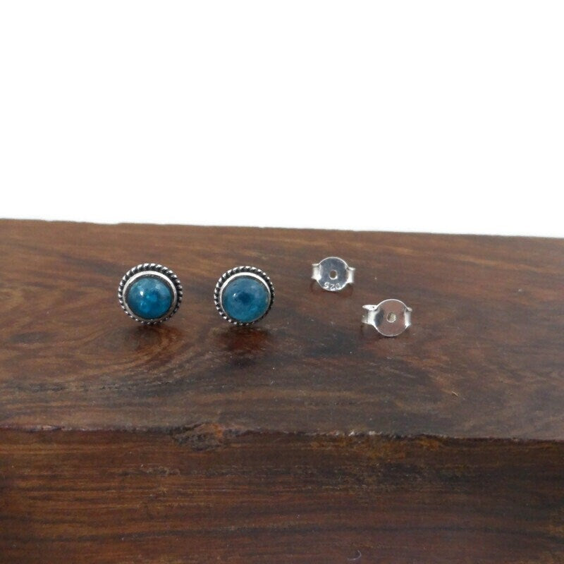 Neon Apatite Earrings in Sterling Silver