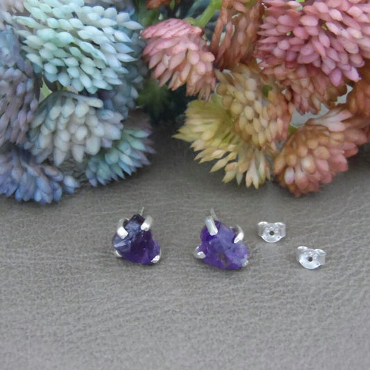 Amethyst Raw Gemstone Earrings