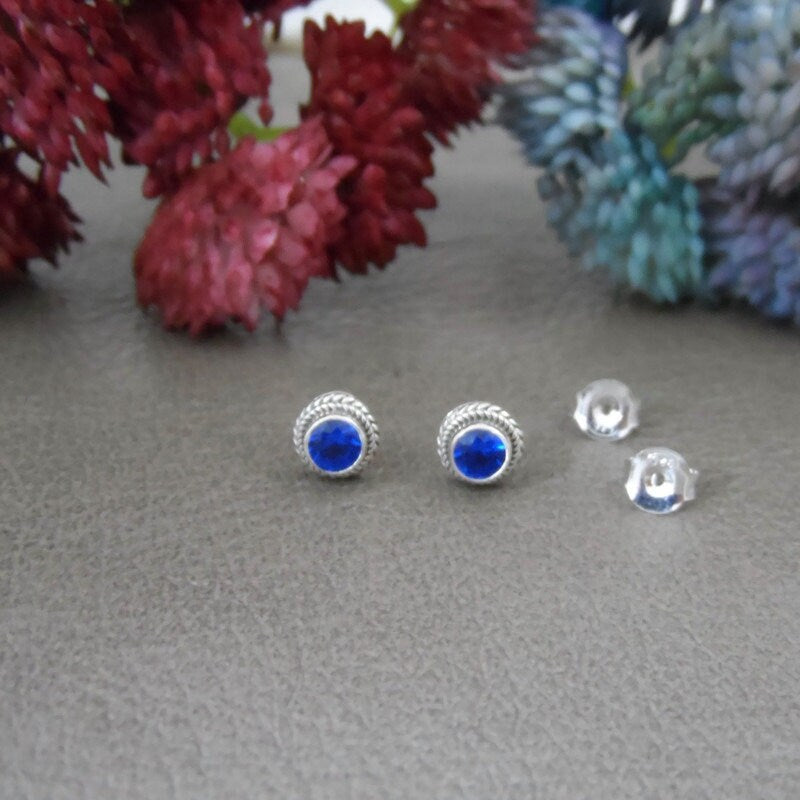 Sapphire Earrings in Sterling Silver