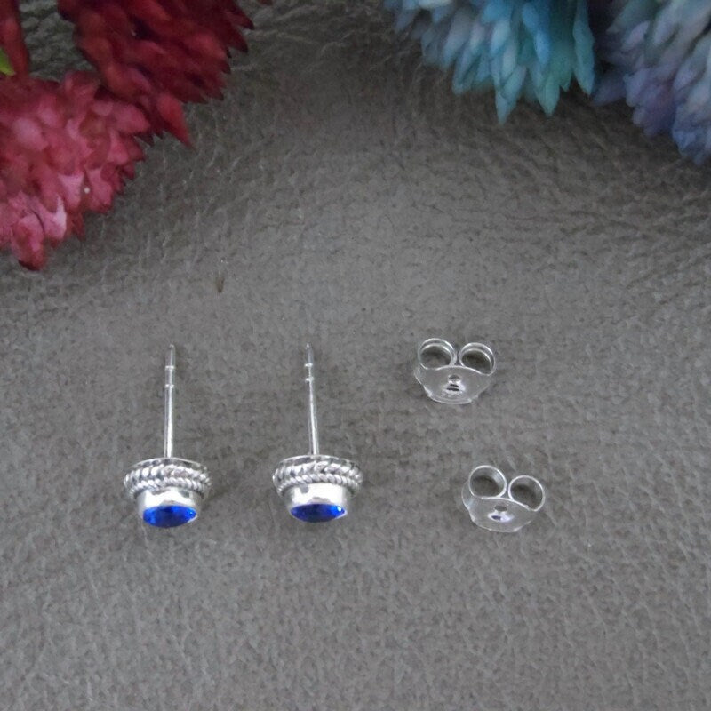 Sapphire Earrings in Sterling Silver