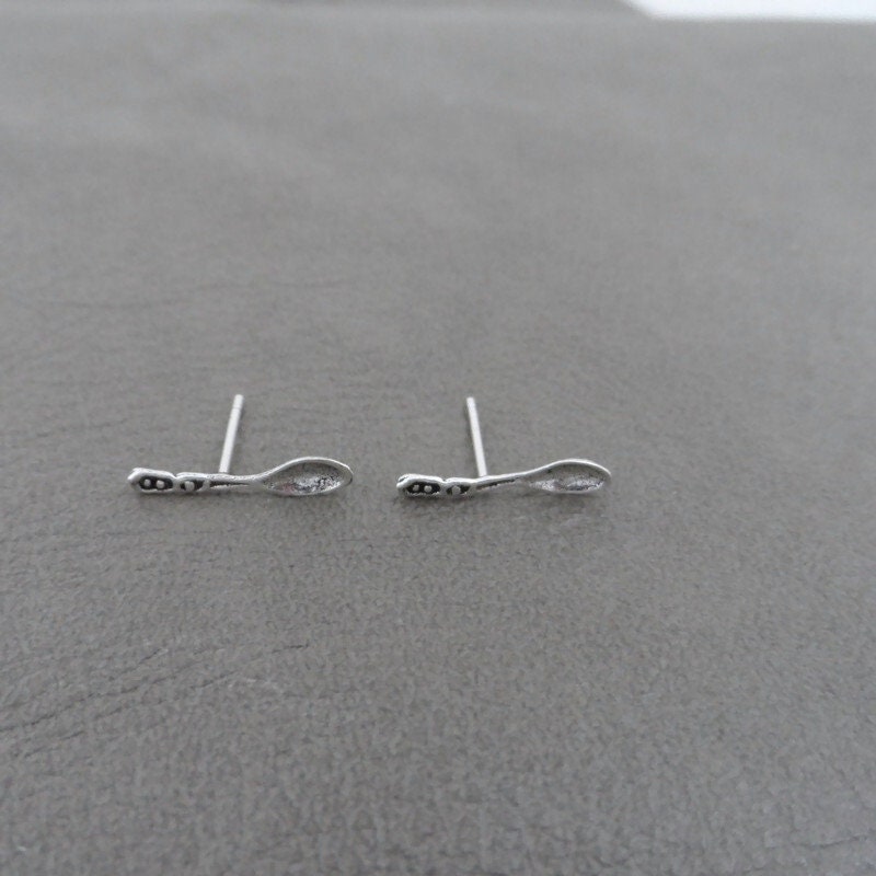 Tiny Spoon Earrings in Sterling Silver, Spoon Silver Earrings, Cutlery Studs, Spoon Studs, Cutlery Earrings, Dainty Earrings, Chef Gift