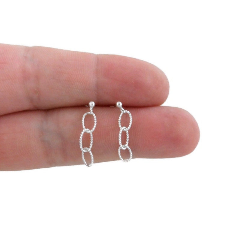 Chain Earrings in Sterling Silver