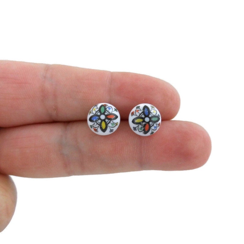 Flower Deco Earrings in Sterling Silver