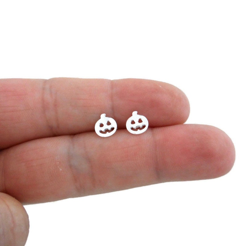 Jack o' Lantern Earrings in Sterling Silver