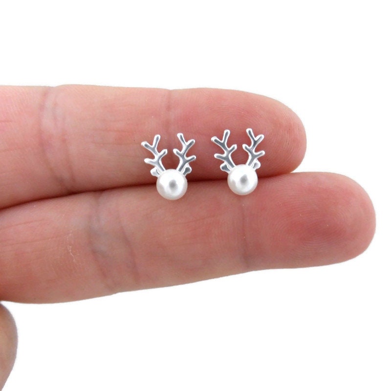 Deer Earrings in Sterling Silver